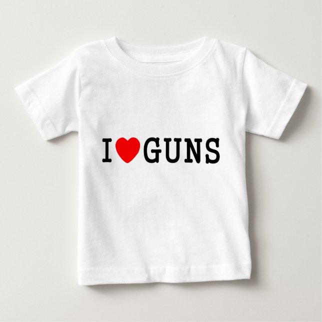T-shirt Pour Bébé I armes à feu de coeur (Devant)