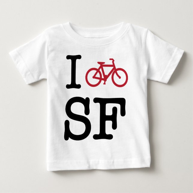 T-shirt Pour Bébé I bike SF (vélo SF sur mesure) (Devant)