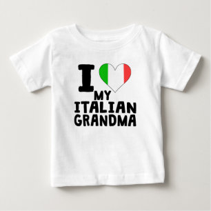T-shirt Pour Bébé I coeur ma grand-maman italienne