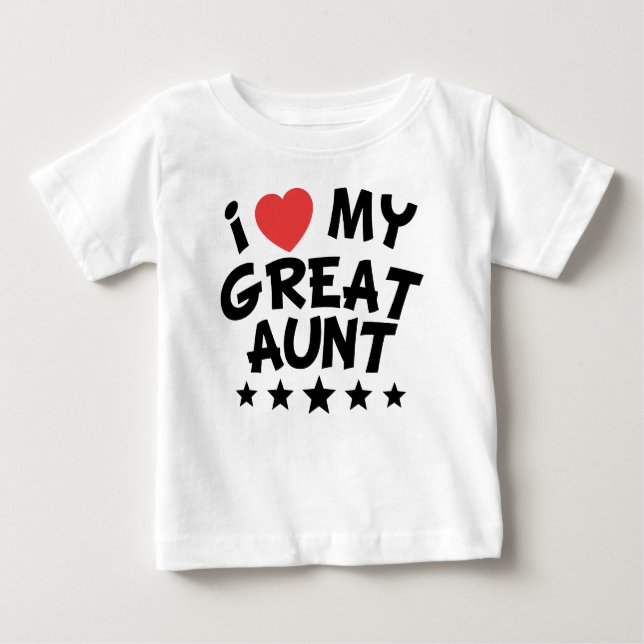 T-shirt Pour Bébé I coeur ma grande tante (Devant)