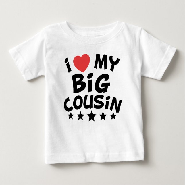 T-shirt Pour Bébé I coeur mon grand cousin (Devant)