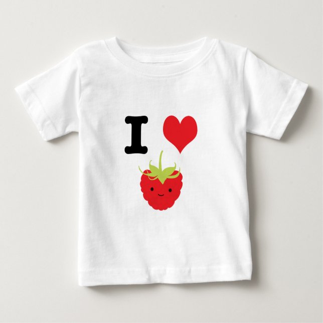 T-shirt Pour Bébé I framboises de coeur (Devant)