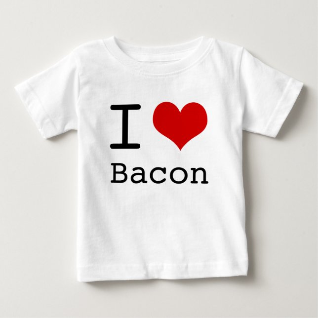 T-shirt Pour Bébé I heart Bacon (Devant)