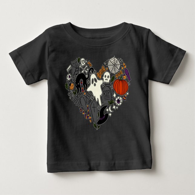 T-shirt Pour Bébé I Heart Halloween Holiday Graphic Casual Costume (Devant)