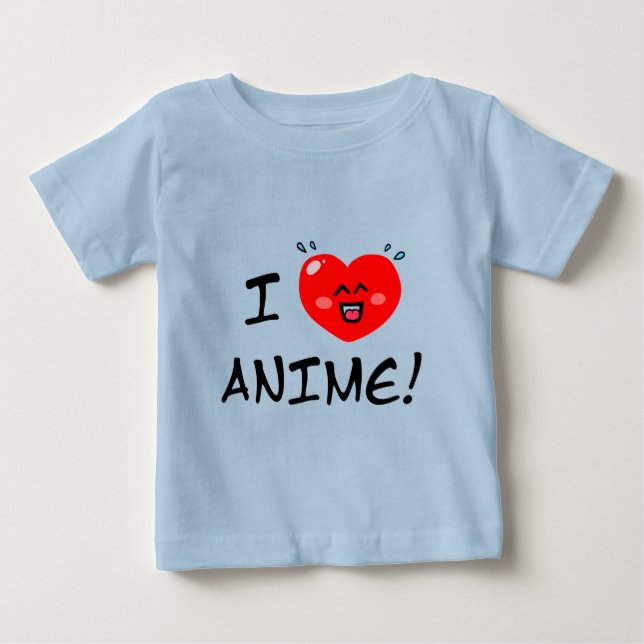 T-shirt Pour Bébé I Love Anime (Devant)