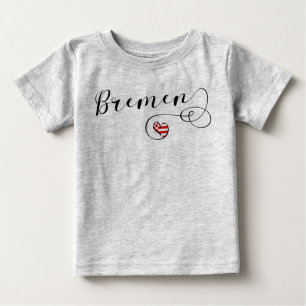 T-shirt Pour Bébé I Love Bremen, Drapeau de Brême, Allemagne