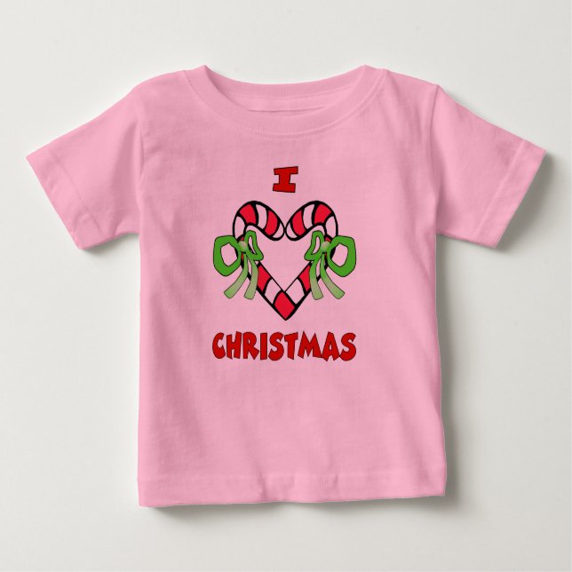 T-shirt Pour Bébé I Love Christmas Shirt (Devant)