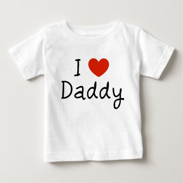 T-shirt Pour Bébé I Love Daddy bébé mignon bébé (Devant)