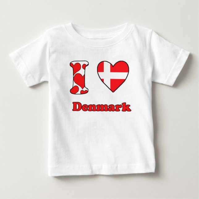 T-shirt Pour Bébé I love Denmark (Devant)