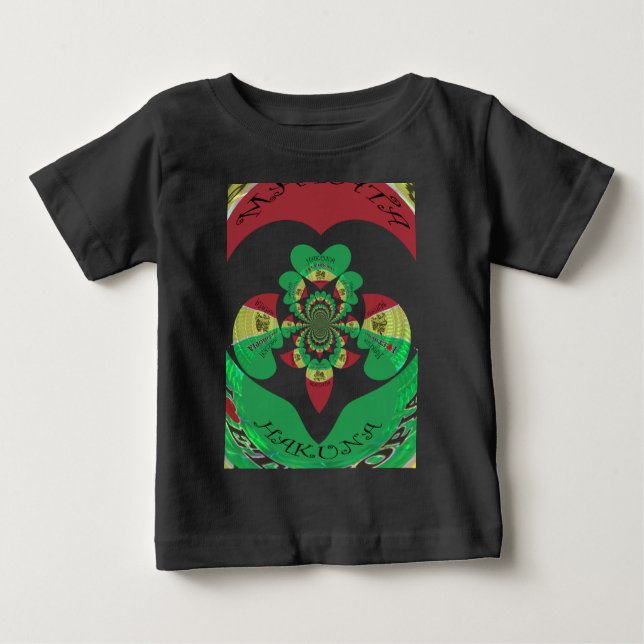 T-shirt Pour Bébé I Love Ethiopia Kaleidoscope - Heartfeel Rasta Art (Devant)