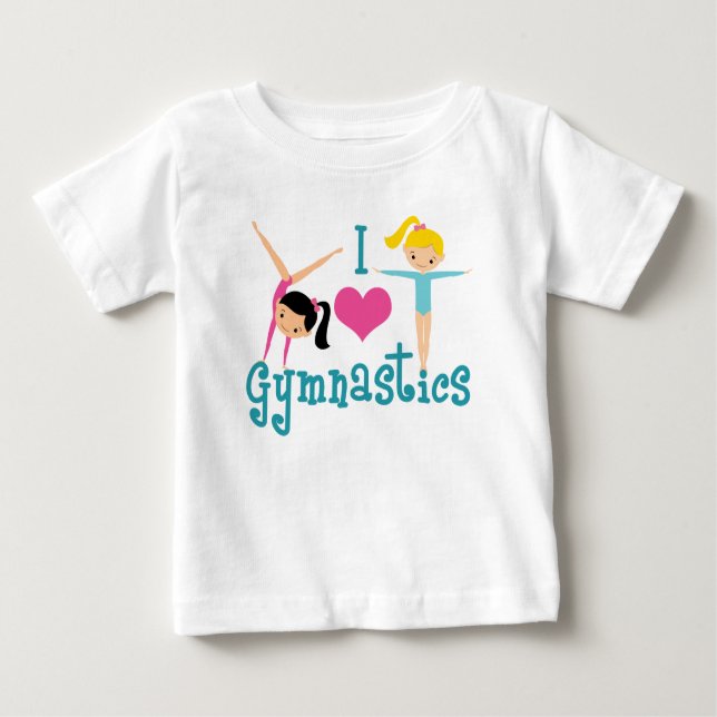 T-shirt Pour Bébé I Love Gymnastique (Devant)