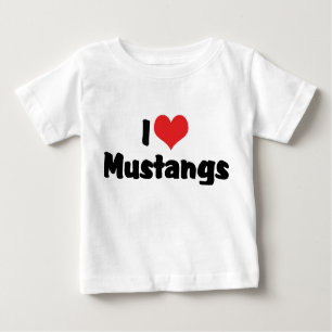T-shirt Pour Bébé I Love Heart Mustangs - Cheval Lover