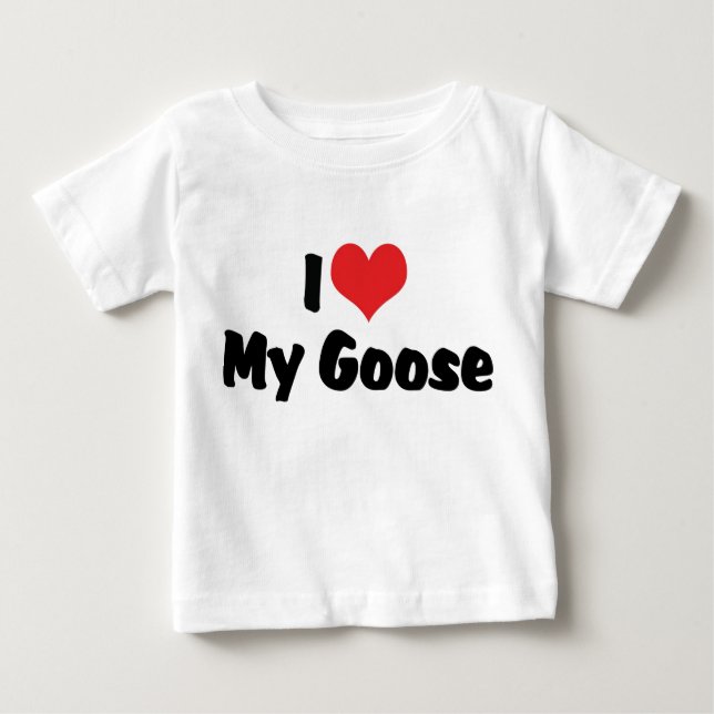 T-shirt Pour Bébé I Love Heart My Goose - Oiseau Amoureux (Devant)