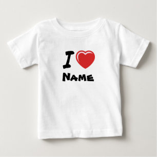 T-shirt Pour Bébé I Love Heart Nom personnalisé