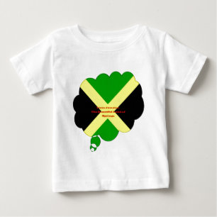 T-shirt Pour Bébé I Love Jamaica Text on Flag Art Print