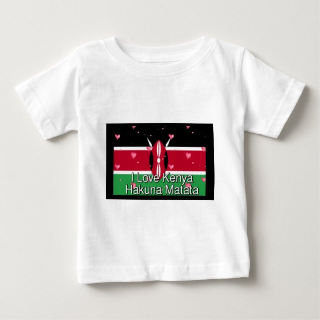 T-shirt Pour Bébé I Love Kenya et "Hakuna Matata" Art Print (Devant)