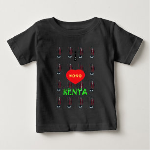 T-shirt Pour Bébé I Love Kenya Massai Art Print
