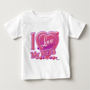 T-shirt Pour Bébé I Love My BFFs rose/violet - coeurs