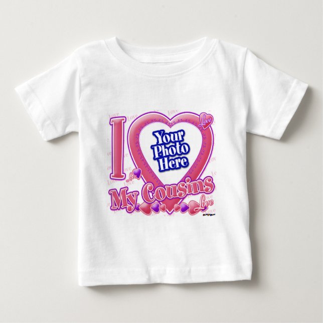 T-shirt Pour Bébé I Love My Cousins rose/violet - photo (Devant)