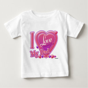 T-shirt Pour Bébé I Love My Dad rose/violet - coeur