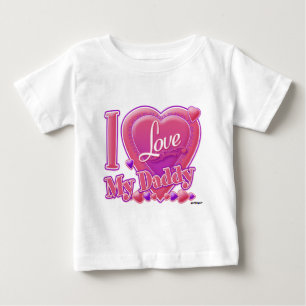 T-shirt Pour Bébé I Love My Daddy rose/violet - coeur