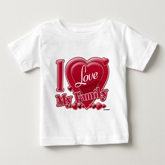 T-shirt Pour Bébé I Love My Family red - coeur (Devant)