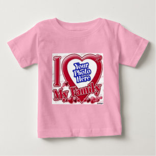 T-shirt Pour Bébé I Love My Family red heart - photo