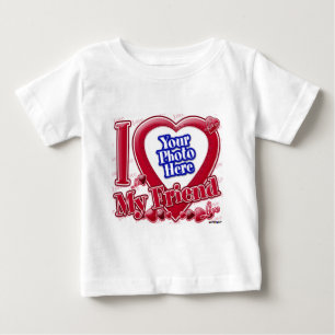 T-shirt Pour Bébé I Love My Friend red heart - photo