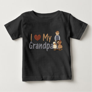 T-shirt Pour Bébé I Love My Grandpa (agriculteur) Creeper bébé