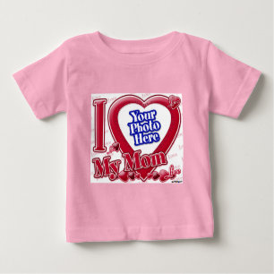 T-shirt Pour Bébé I Love My Mom coeur rouge - photo