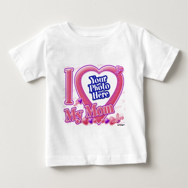 T-shirt Pour Bébé I Love My Mom rose/violet - photo (Devant)