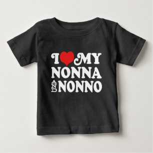 T-shirt Pour Bébé I Love My Nonna and Nonno