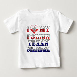 T-shirt Pour Bébé I Love My Polish Texan Grandma