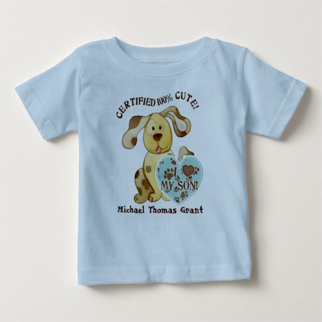 T-shirt Pour Bébé I Love my Son, Personalized Baby Creeper (Devant)