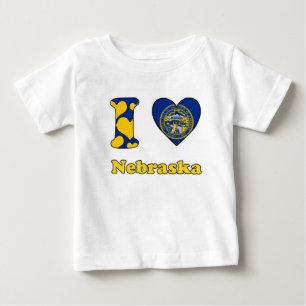 T-shirt Pour Bébé I love Nebraska