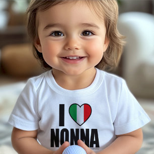T-shirt Pour Bébé I LOVE NONNA personnalisée Cute white