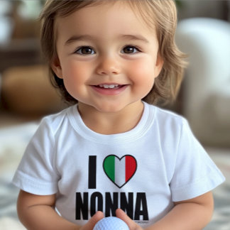 T-shirt Pour Bébé I LOVE NONNA personnalisée Cute white