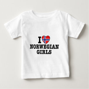 T-shirt Pour Bébé I Love Norwegian Girls