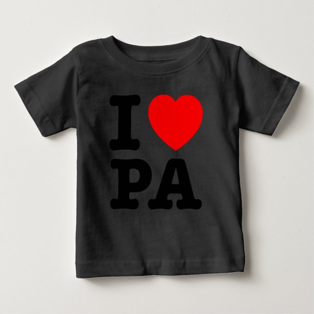T-shirt Pour Bébé I LOVE PA Pennsylvanie (Devant)