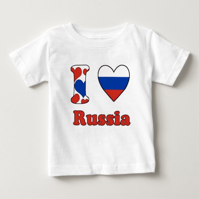 T-shirt Pour Bébé I love Russia (Devant)