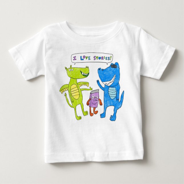T-shirt Pour Bébé "I Love Stories" Rudy & Rocky Toddler Shirt (Devant)