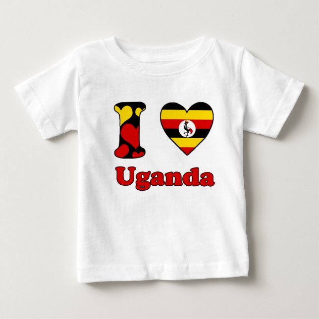 T-shirt Pour Bébé I love Uganda (Devant)