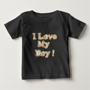 T-shirt Pour Bébé I Loy My Boy Design Cool Collection Vintage Texte