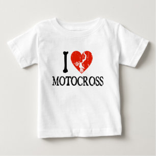 T-shirt Pour Bébé I motocross de coeur