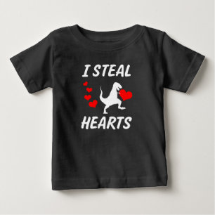 T-shirt Pour Bébé I Steal Hearts drôles garçons Dinosaur Saint Valen
