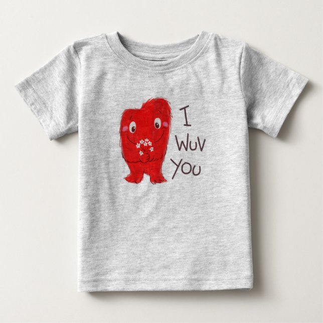 T-shirt Pour Bébé I Wuv You Tee (Devant)