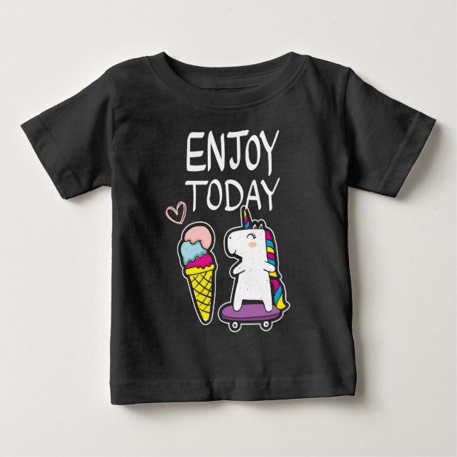 T-shirt Pour Bébé Icecream licorne bébé (Devant)