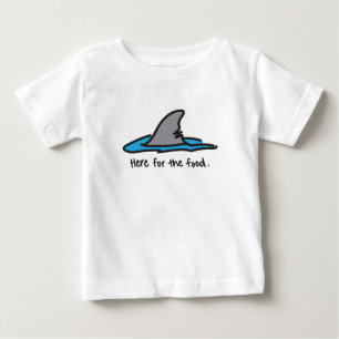 T-shirt Pour Bébé "Ici pour la nourriture" Shark Tee