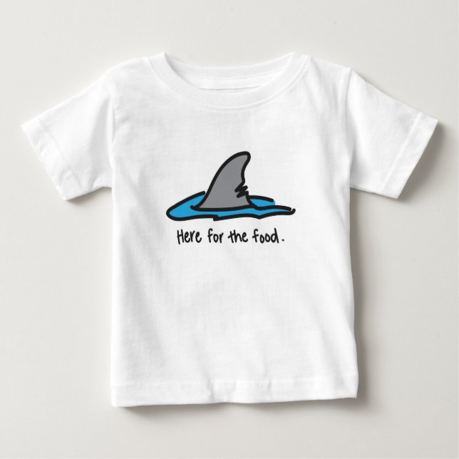 T-shirt Pour Bébé "Ici pour la nourriture" Shark Tee (Devant)