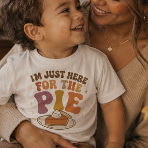 T-shirt Pour Bébé Ici pour la tarte, drôle et mignon pour Thanksgivi
